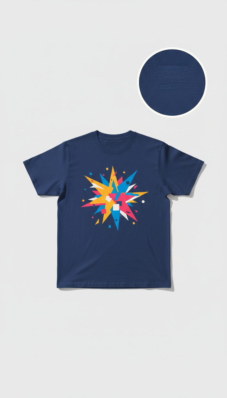 Blue Graphic T-shirt With Collab Art