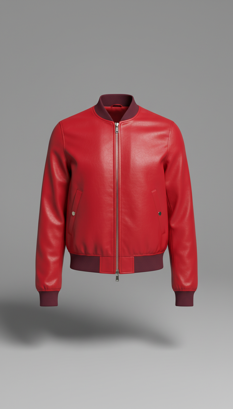 Pop Red Vinyl Bomber Jacket